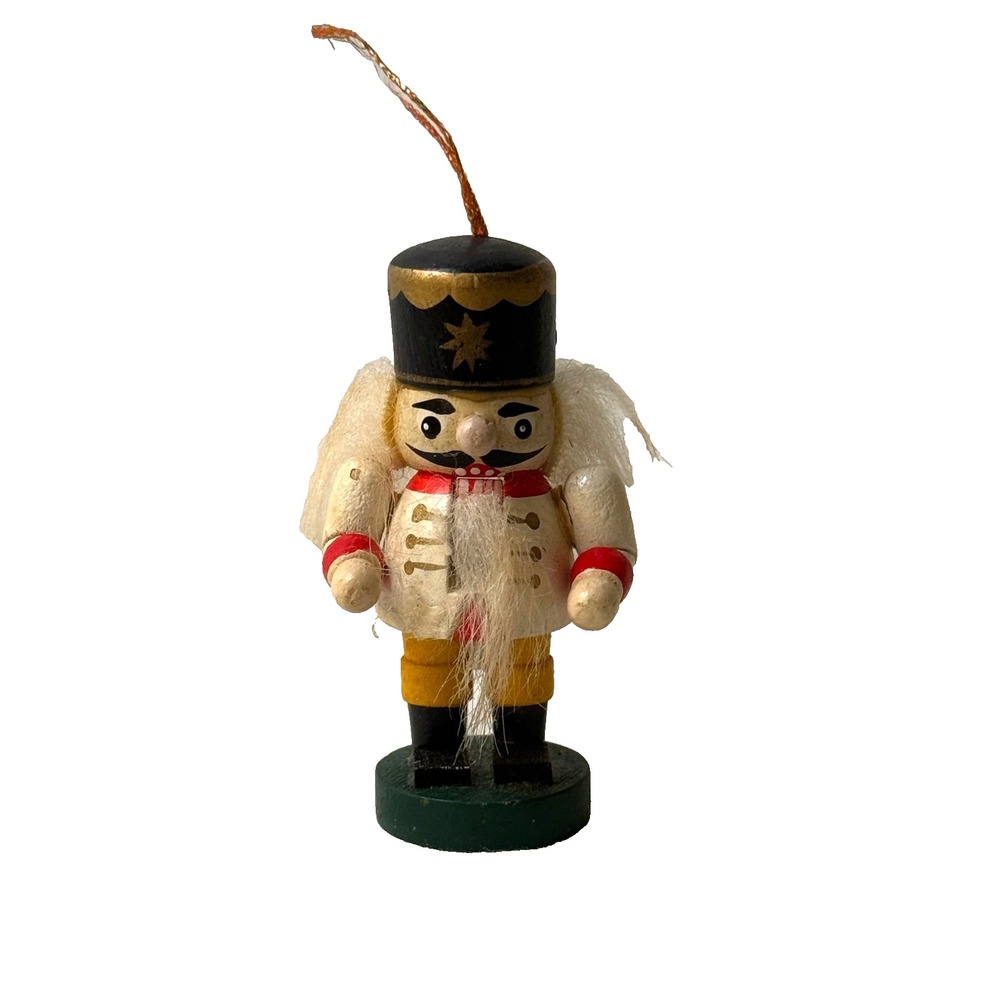 Vintage Wooden Nutcracker Christmas Ornament Holiday Decor 3.25"